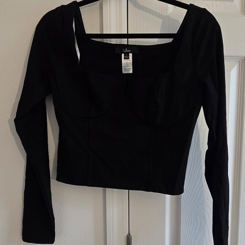 NWT Lulus Long Sleeve Bustier Top